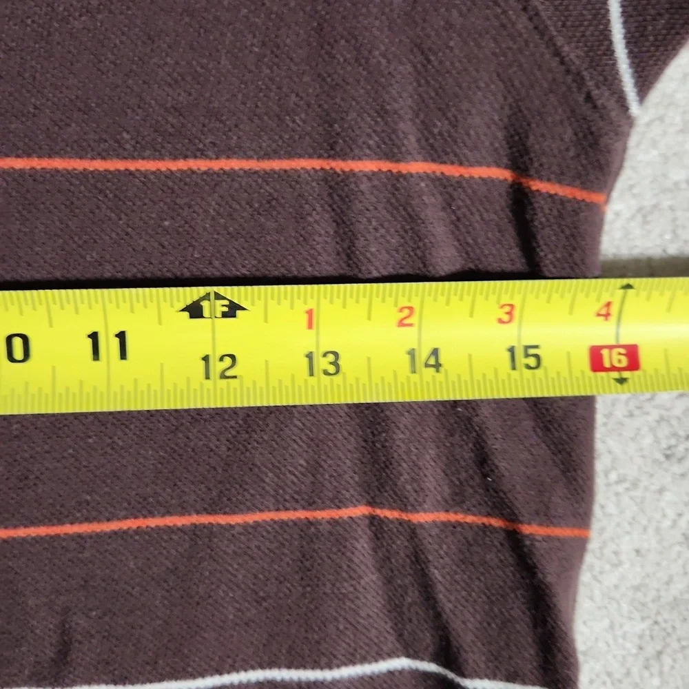 Old Navy Boys Brown Long Sleeve Striped Shirt with Cream Sleeves - Small